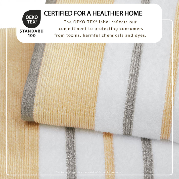 Cotton Stripe Bath Towel Set - Noelle Collection