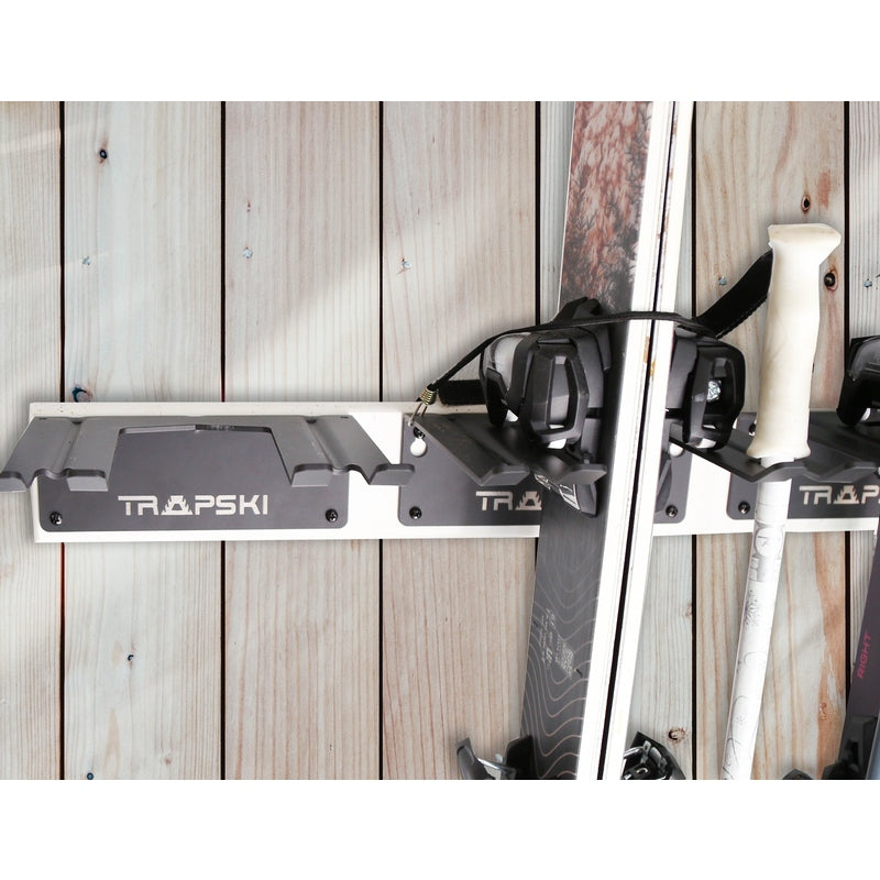 TRAPAWAY Wall Rack | Garage Organizer for Yard Tools, Gear & Equipment | Holds Skis or Snowboard by Bindings | Aluminum | No Moving Parts to break or pinch points