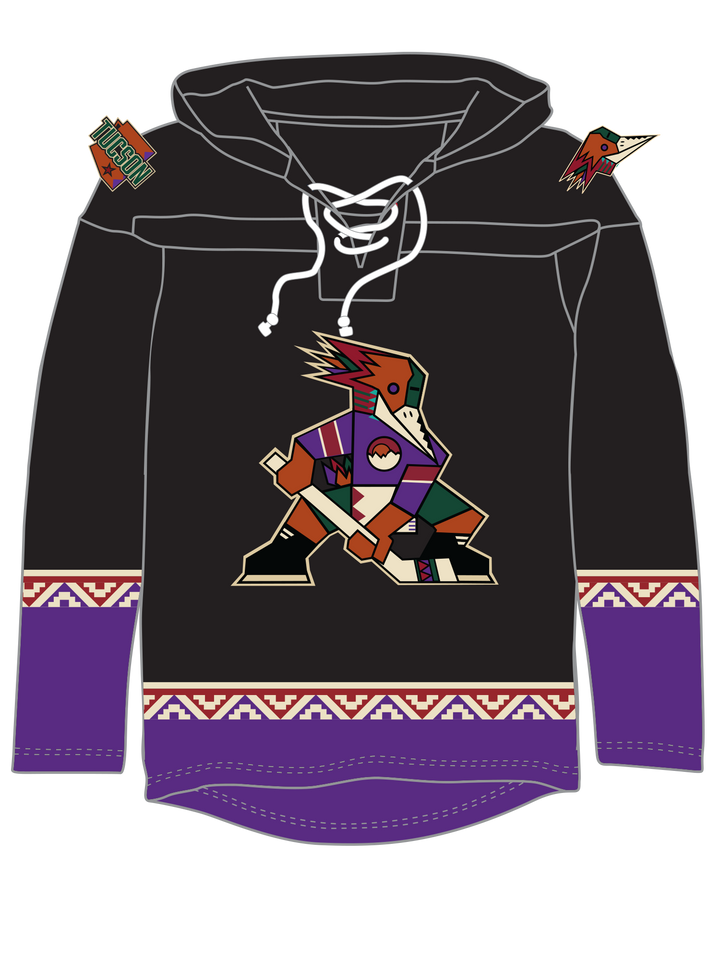Tucson Roadrunners Hockey Lace Hoodie - Kachina Design