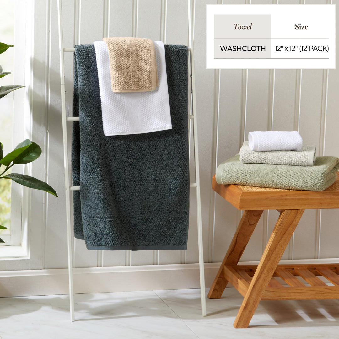 Cotton Woven Bath Towel Set - Marbella Collection