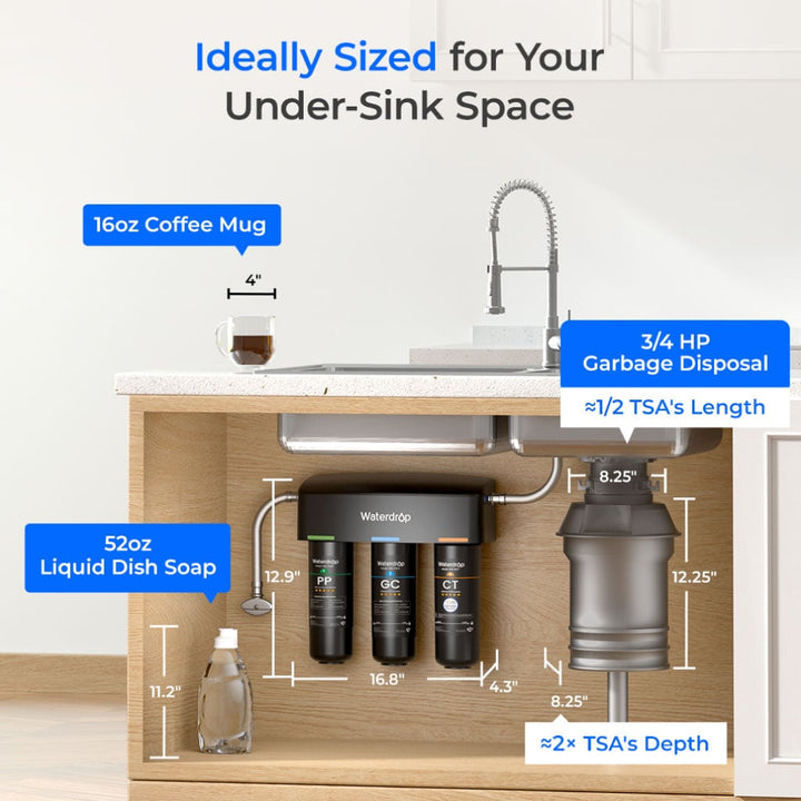 3-stage Under Sink Water Filtration System Waterdrop TSA