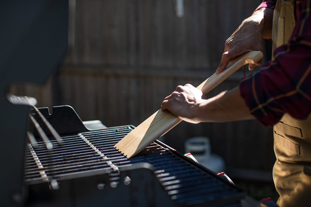 Picnic Time Hardwood BBQ Grill Scraper with Bottle Opener