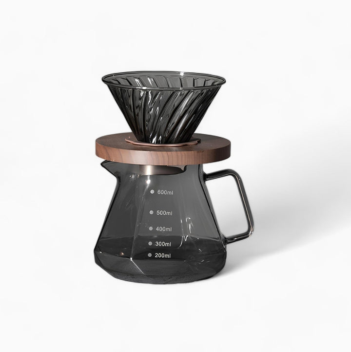 Coffee Brewing V60 Set with Walnut Wood Holder