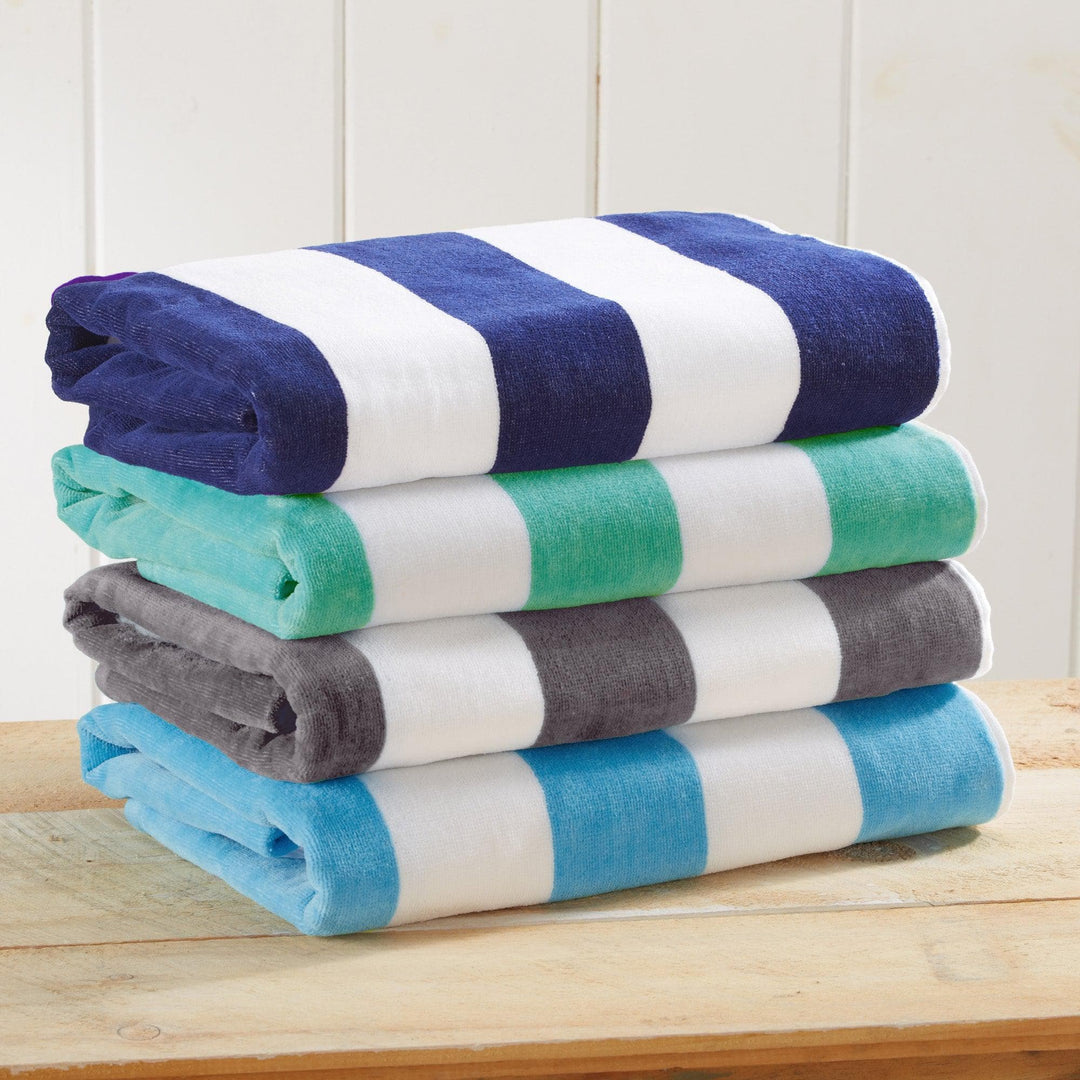Cotton Velour Cabana Beach Towel - Novia Collection