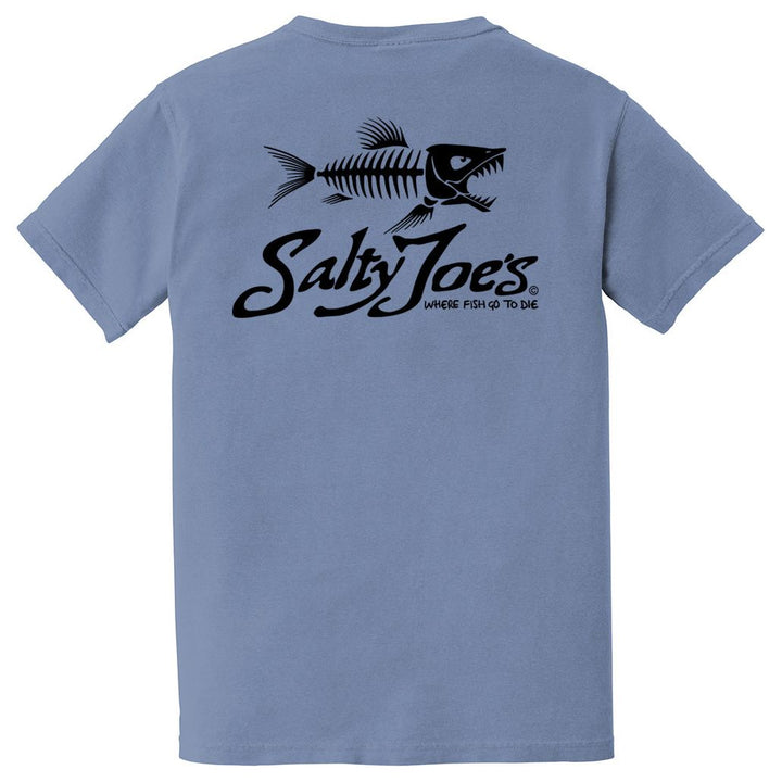 Salty Joe's Skeleton Fish Garment-Dyed Pocket Tee