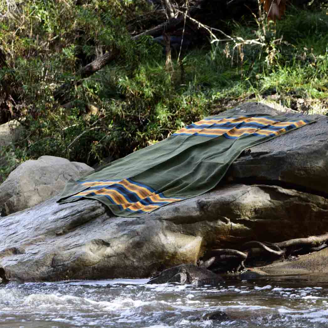 West Path Canvas Camping Blanket - Waxed Canvas Outdoor Blanket / Bushcraft Blanket