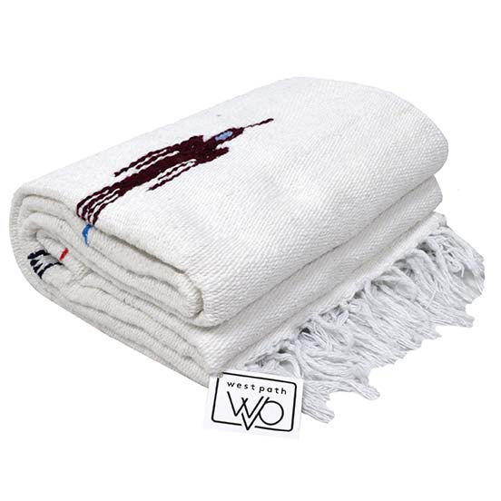 West Path Namaste White Baja Thunderbird Yoga Blanket