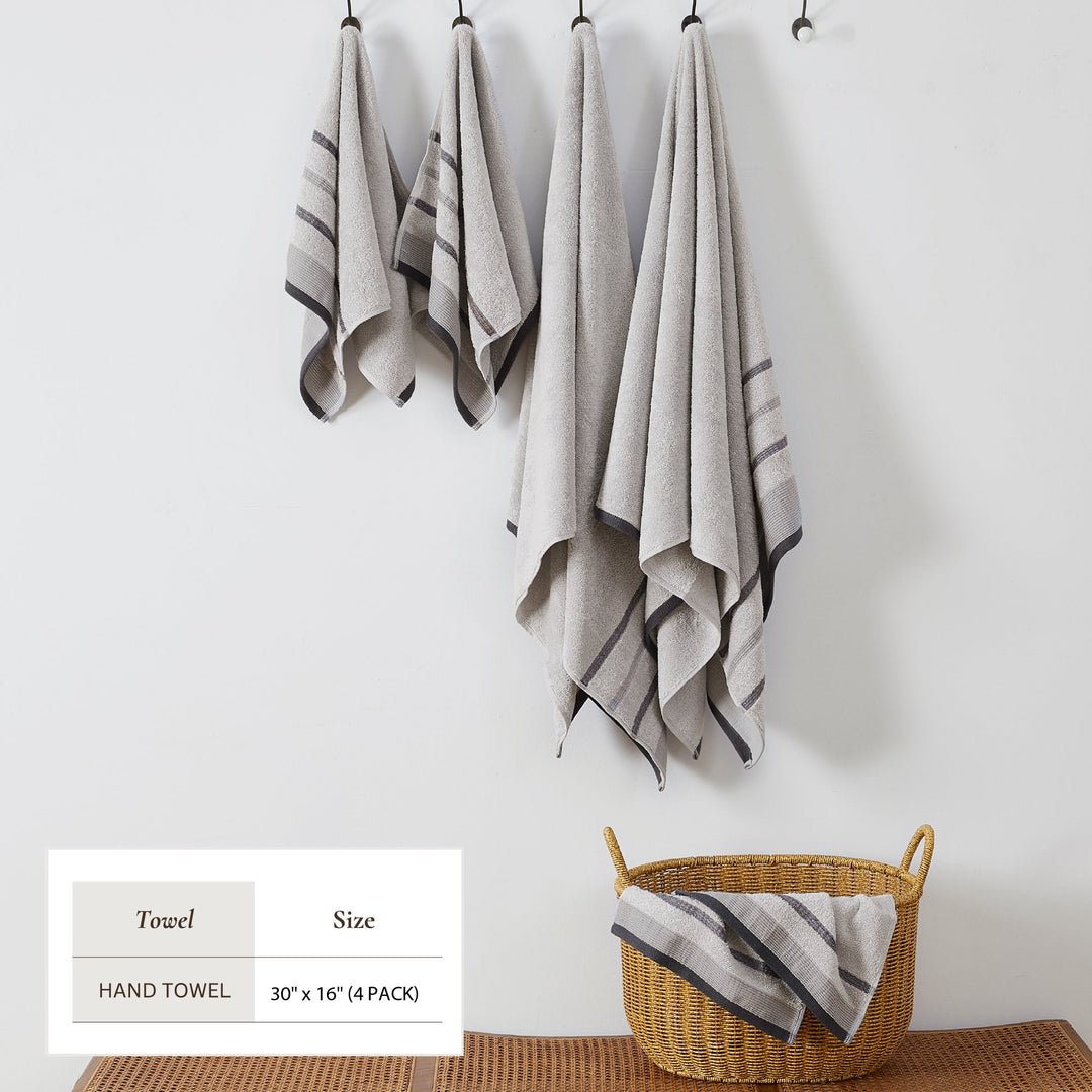 Cotton Stripe Bath Towel Set - Noelle Collection