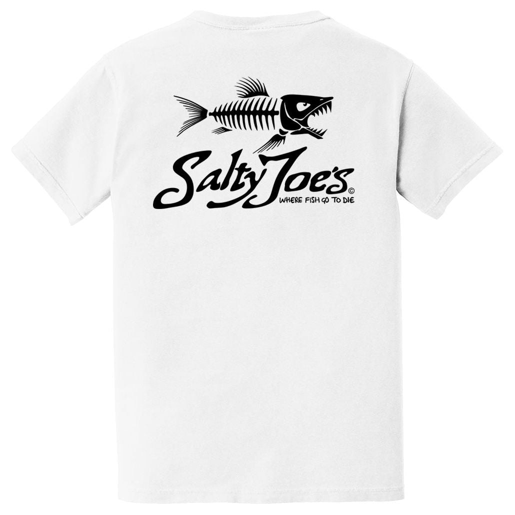 Salty Joe's Skeleton Fish Garment-Dyed Pocket Tee