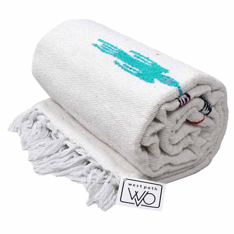 West Path Namaste White Baja Thunderbird Yoga Blanket