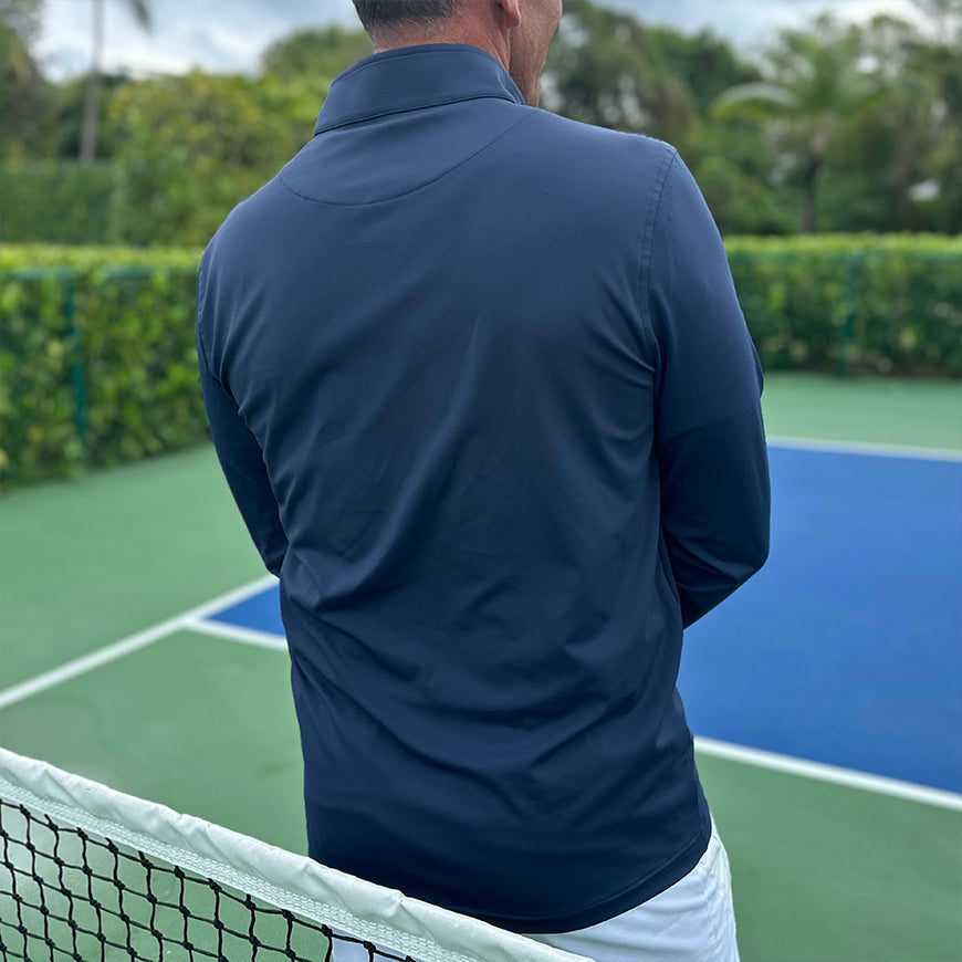 Swinton Pickleball Court Performance Quarter Zip Pullover in Navy