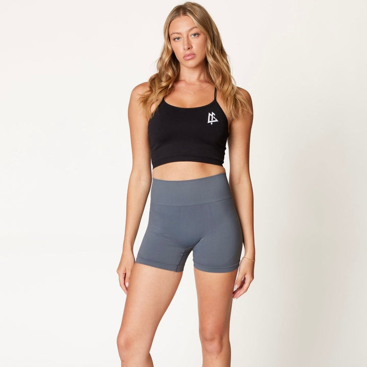 DeemedFit Women's Luxe Seamless Shorts (Gray)
