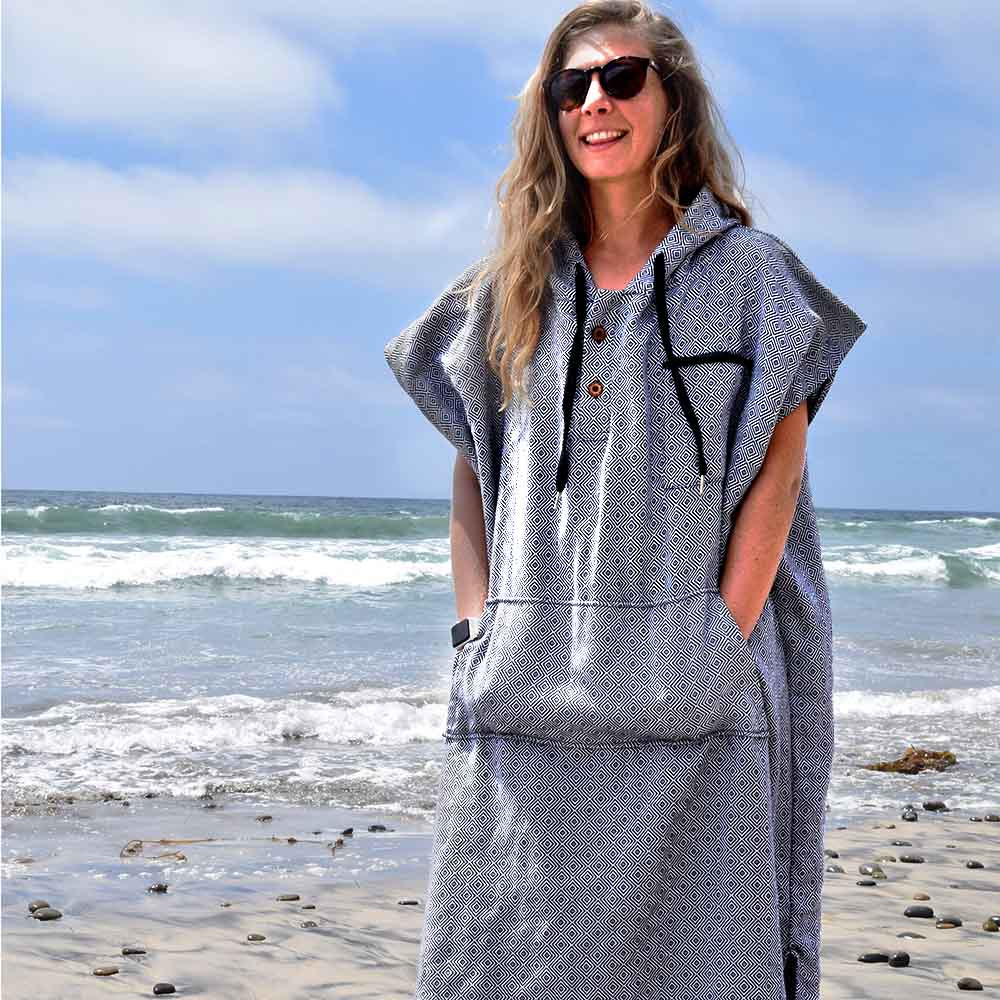 West Path Surf Poncho Changing Robe - Lightweight Turkish Towel