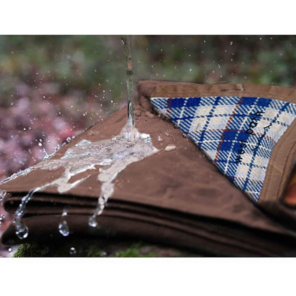 West Path Wool Canvas Camping Blanket - Waxed Canvas Outdoor Blanket / Bushcraft Blanket