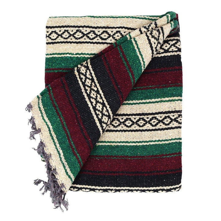 West Path Maroon & Green Mexican Super Falsa Blanket