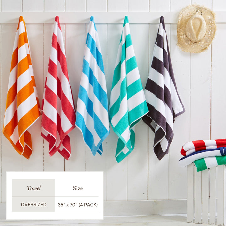 Cotton Velour Cabana Beach Towel - Novia Collection
