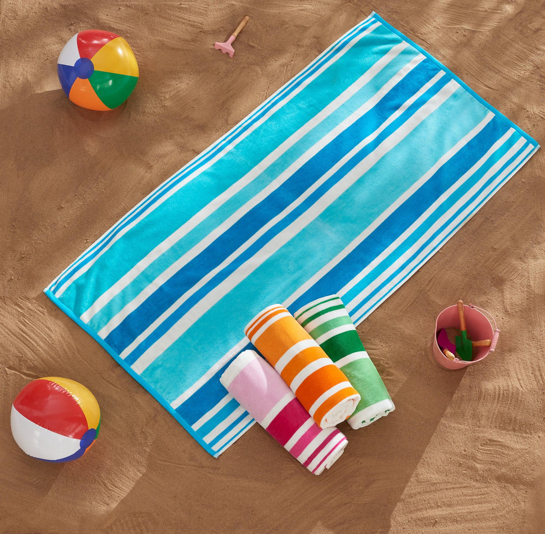 Cotton Velour Cabana Beach Towel - Novia Collection