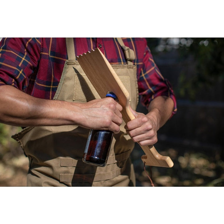 Hardwood BBQ Grill Scraper with Bottle Opener