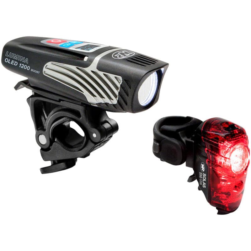 NiteRider Lumina OLED 1200 Boost and Solas 250 Headlight and Taillight Set