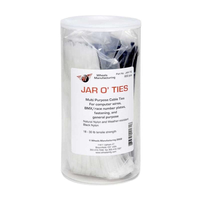 Wheels Manufacturing Zip Ties Jar of 600 Black