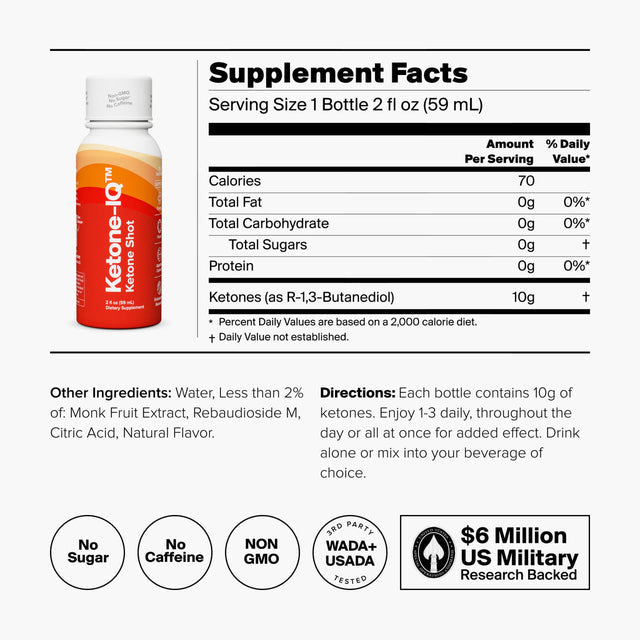 KETONE-IQ 2oz shot 4 boxes of 6 shots 24 shots