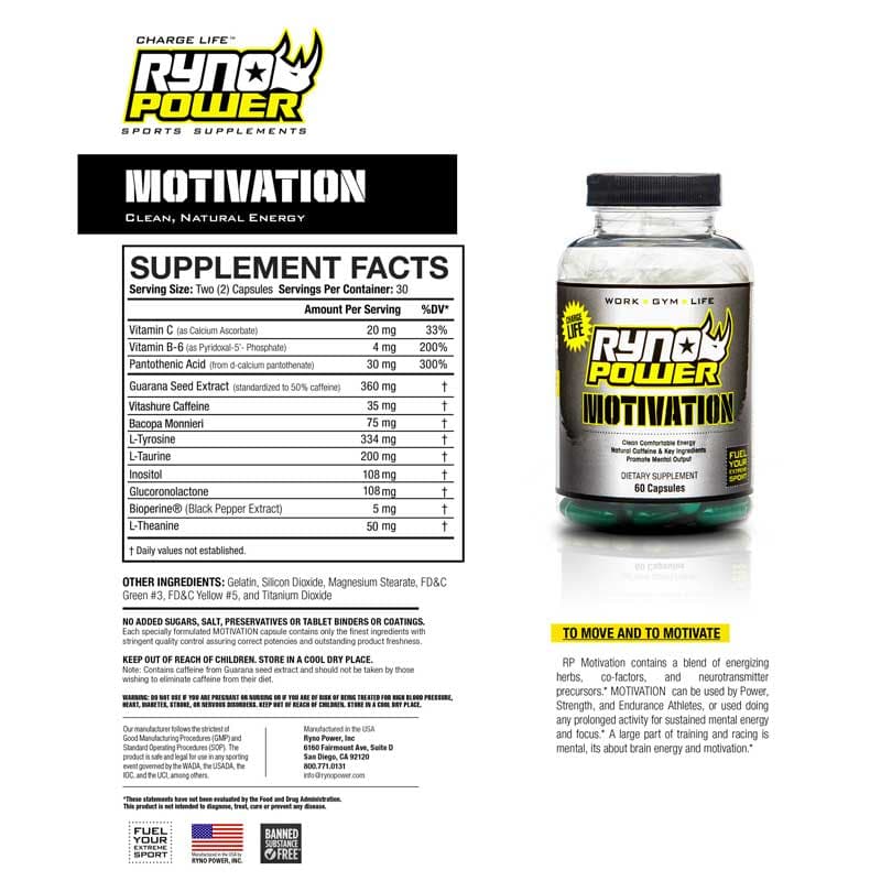 Ryno Power Motivation Capsules, 60ct