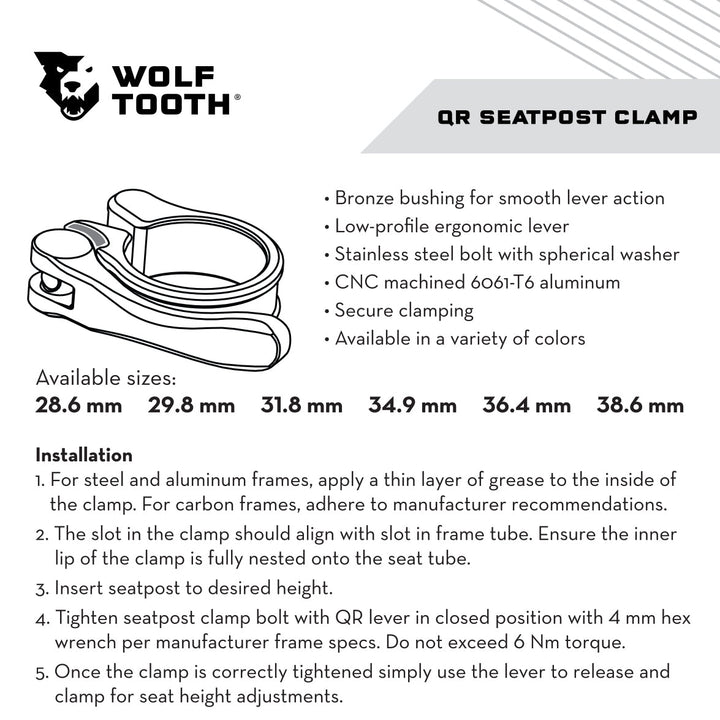 Wolf Tooth Seatpost Clamp Quick Release