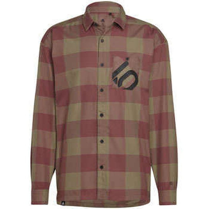 five ten long sleeve flannel shirt orbit green/quiet crimson