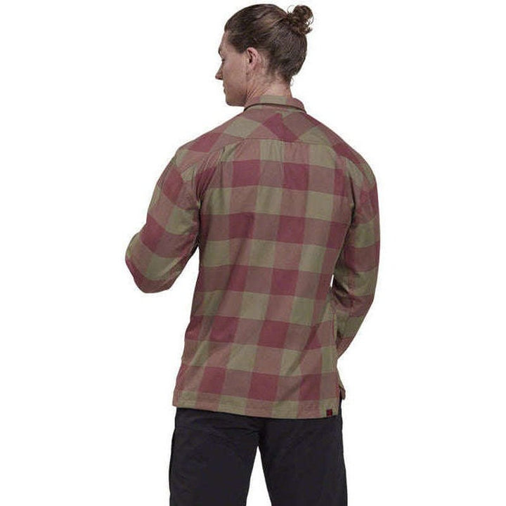 five ten long sleeve flannel shirt orbit green/quiet crimson